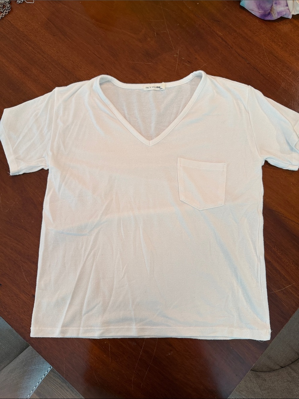 rag & bone White Women's Tee with Subtle Texture